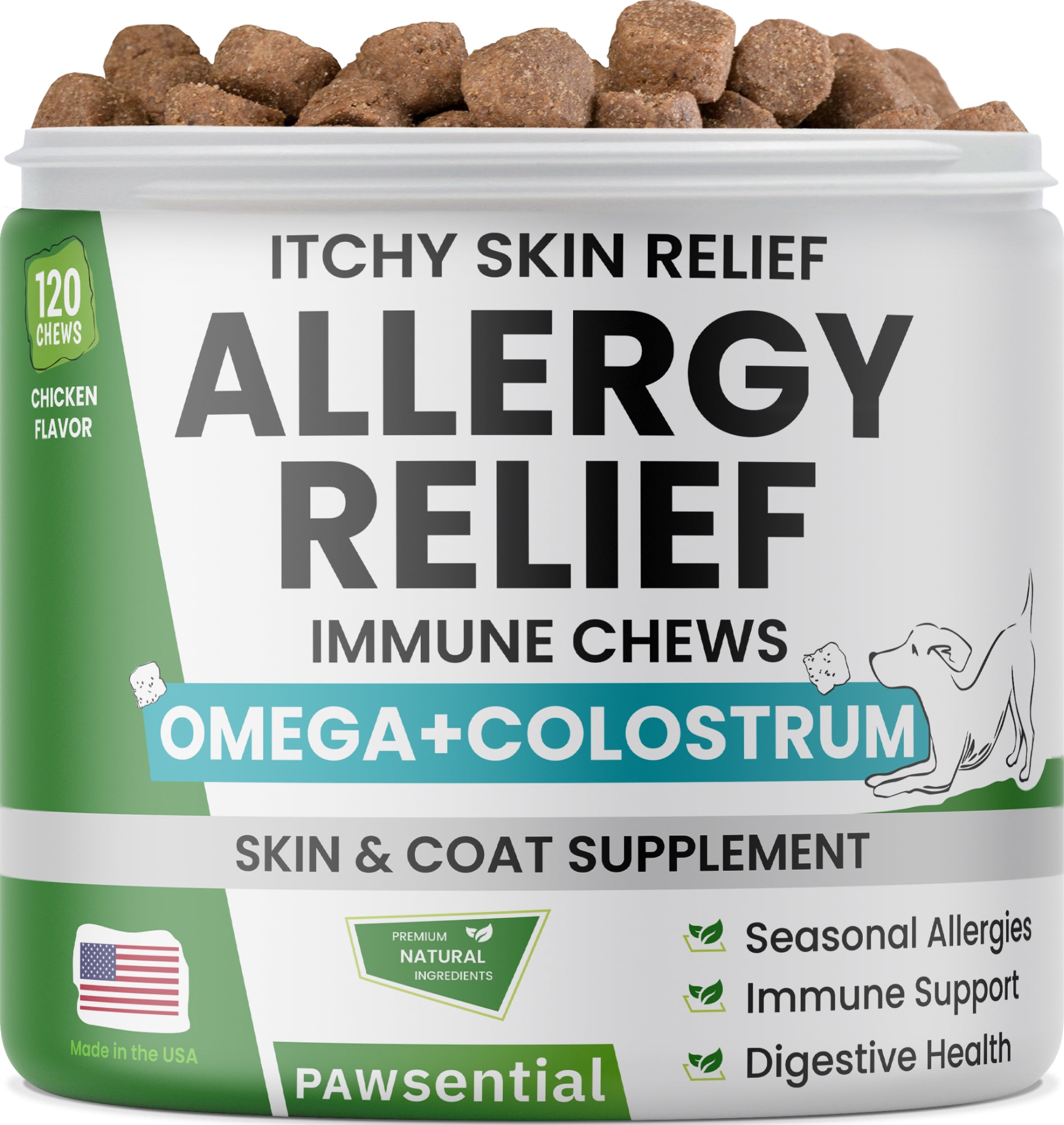 Illustration of Green Pea Natural Dog Food For Allergies
